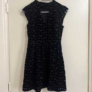 Free People Women Burnout Velvet Dress Size 2 Rosettes Whimsigoth Indie Romantic